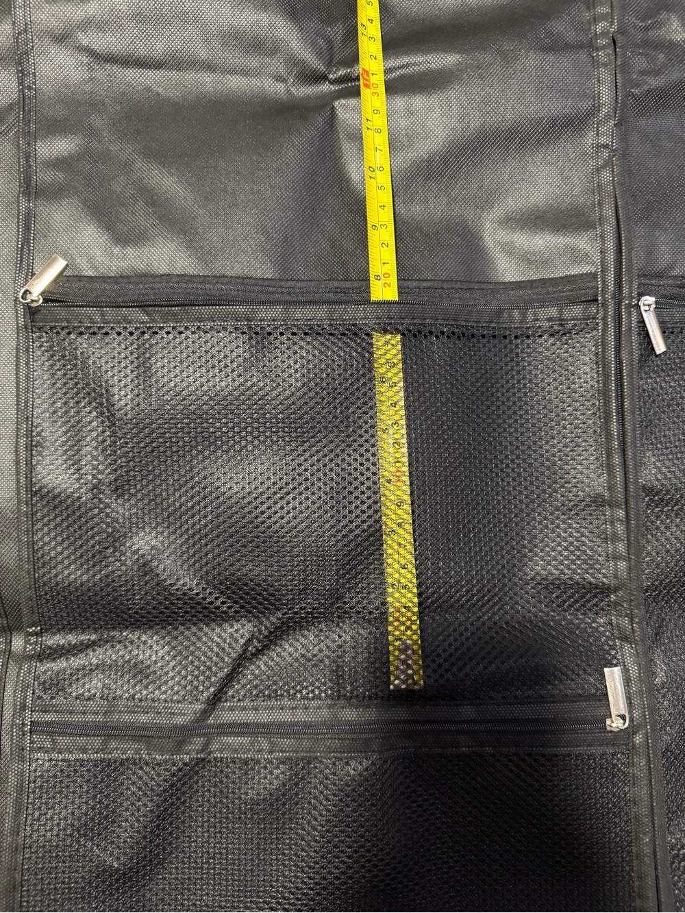 Two Black Hanging Garment Bags With Mesh Pockets. - Picture 12 of 14